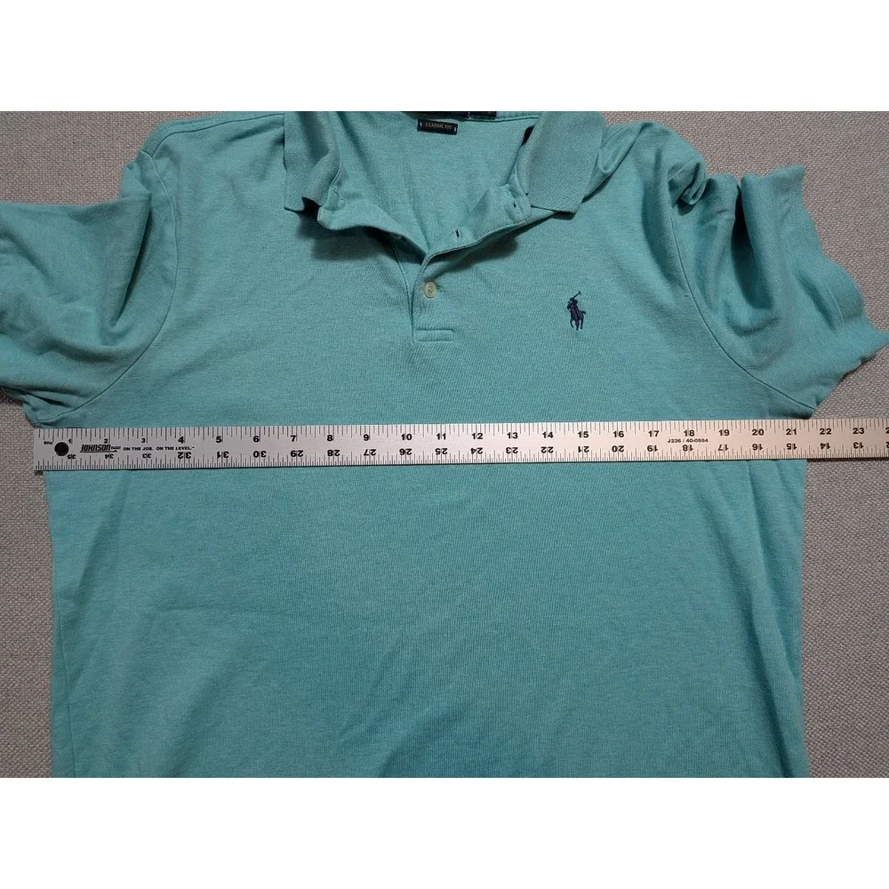 Polo Ralph Lauren Men's M Aqua Heather Polo Shirt Classic Fit Cotton Pony